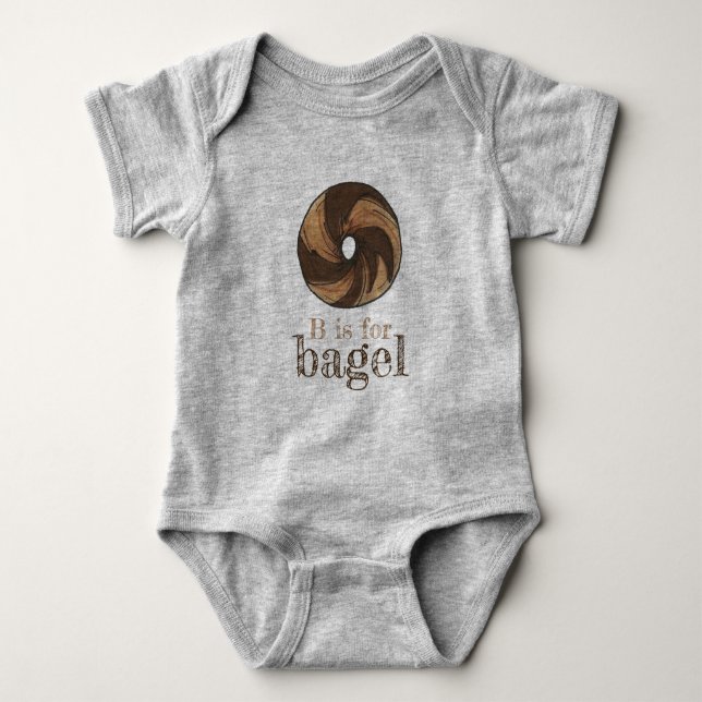B ist für Bagel Marble Rye Feinschmecker Letter B  Baby Strampler (Vorderseite)