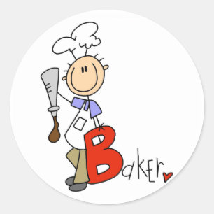 B ist für Baker T-Shirts und Geschenke Runder Aufkleber