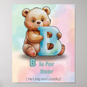 B ist für Bär – Großes und Kuschelweiches Alphabet Poster