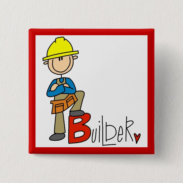 B ist für Bauarbeiter Button (Vorderseite)