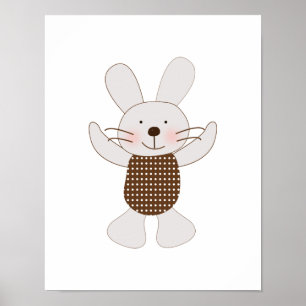 B ist für Bear Bunny Rabbit Art Poster