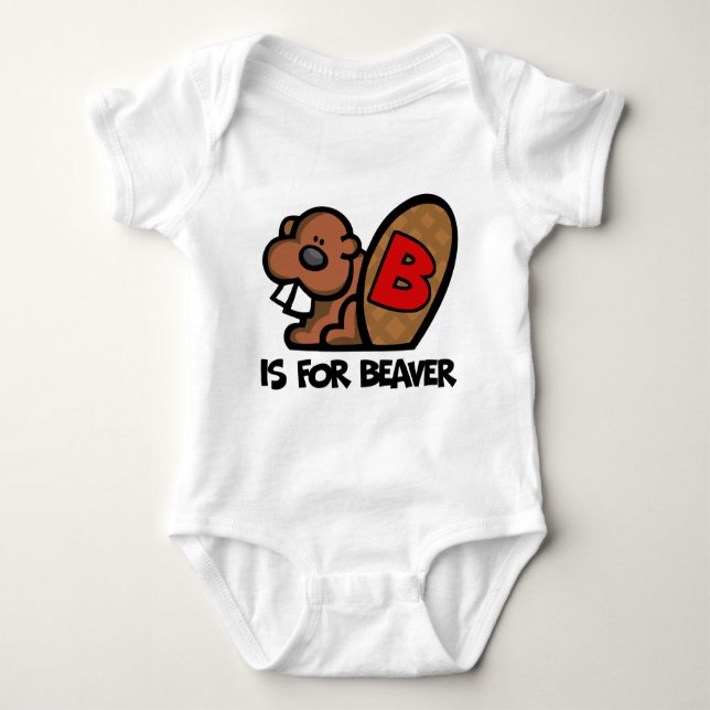 B ist für Biber Baby Strampler (Vorderseite)