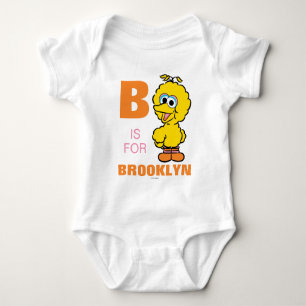 B ist für Big Bird   Name hinzufügen Baby Strampler