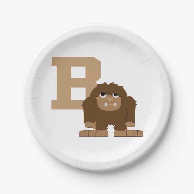 B ist für Bigfoot Pappteller (Vorderseite)
