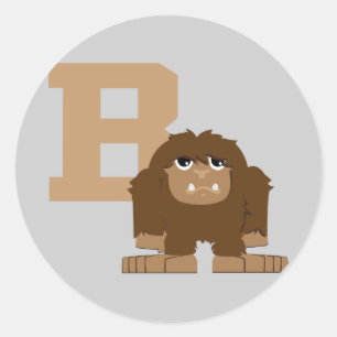 B ist für Bigfoot Runder Aufkleber
