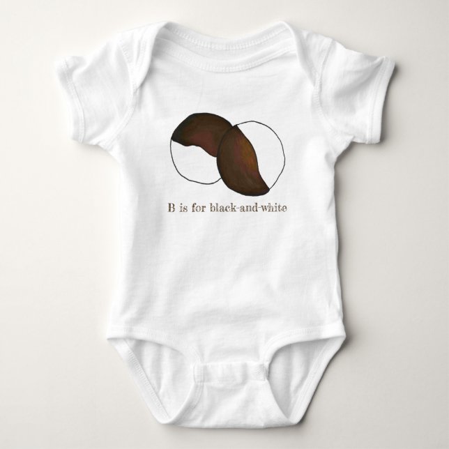 B ist für Black-and-White New York City NYC Cookie Baby Strampler (Vorderseite)