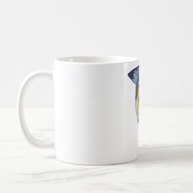 B ist für Blue Crowned Laughing Thrush Kaffeetasse (Links)