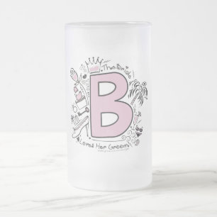 B ist für BRAUT-ROSA Mattglas Bierglas