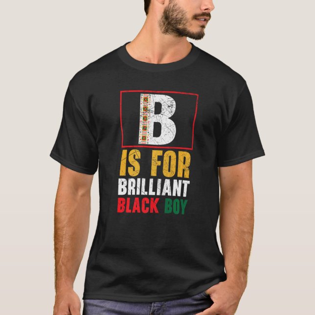 B ist für brillianten Black Boy Black History Mona T-Shirt (Vorderseite)