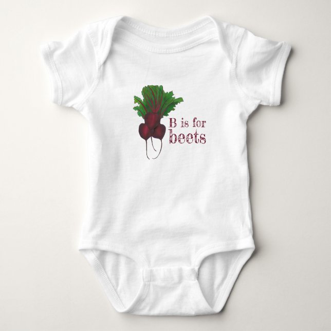 B ist für Rüben mit Roter Rübe Pflanzenveggie Baby Strampler (Vorderseite)