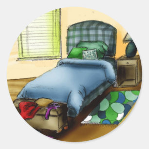 B ist für Schlafzimmer Runder Aufkleber