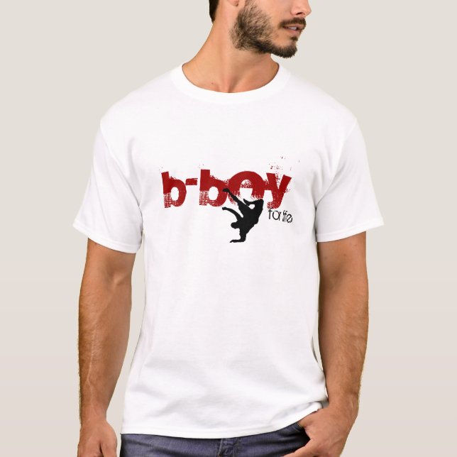 b-Junge für das Leben (Rot, Schwarzes) T-Shirt (Vorderseite)