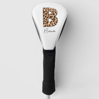 b leopard custom name monogram golf headcover