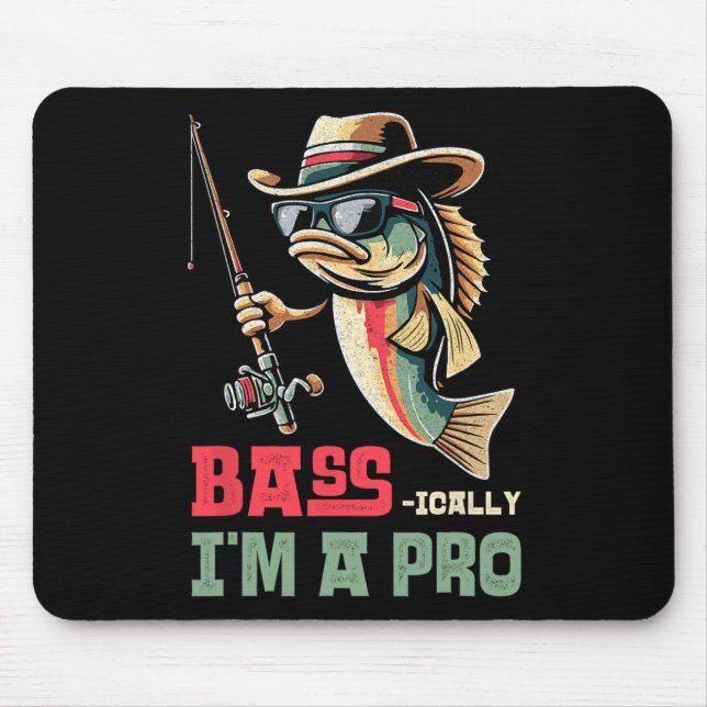 B-lich bin ich ein Profi lustiger Angelfans  Mousepad (Vorne)