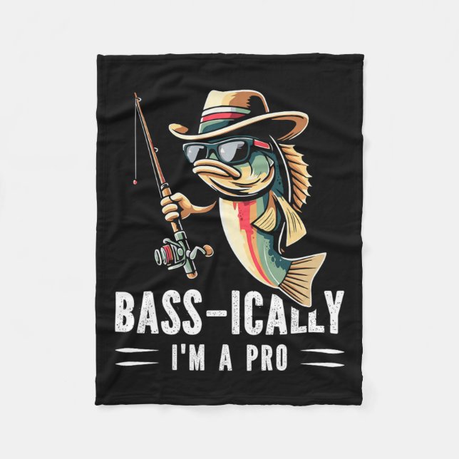 B-lich bin ich ein Profi lustiger Angler Fisch  Fleecedecke (Vorderseite)