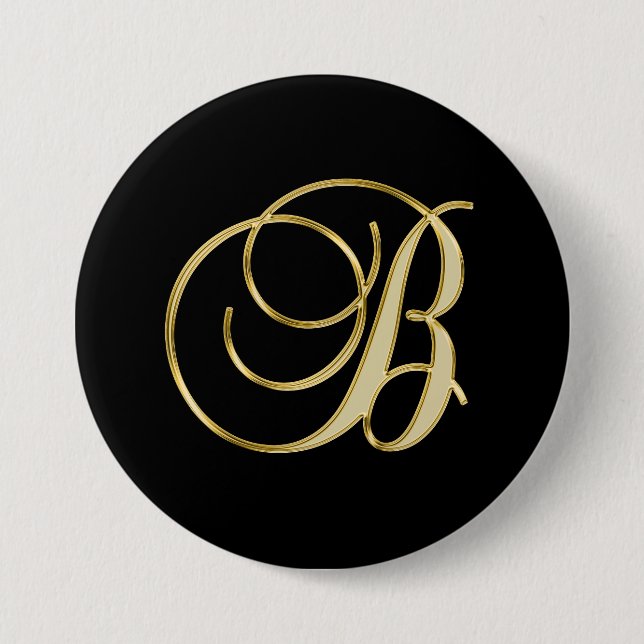 B Monogram-B-Goldschrift Button (Vorderseite)