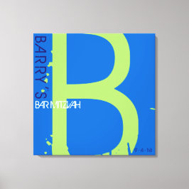 B Monogram, Initial Bar Bat Mitzvah Sign-In Board Leinwanddruck