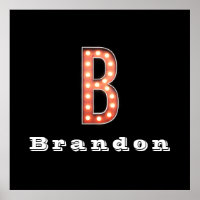 B Monogram Marquee Bulb Personalisiert