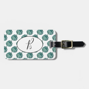 B Monogram Palm Print Turquoise Luggage Tag Gepäckanhänger