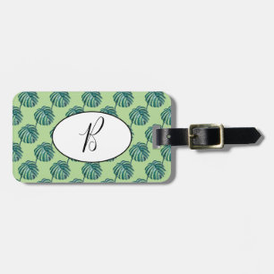 B Monogram Palm Print Turquoise Luggage Tag Gepäckanhänger
