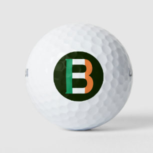 B Monogram überlagert auf irischer Flagge wu gbt Golfball