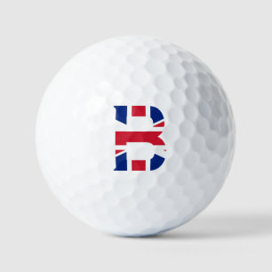 B Monogram überlagert sich auf der Flagge der Unio Golfball