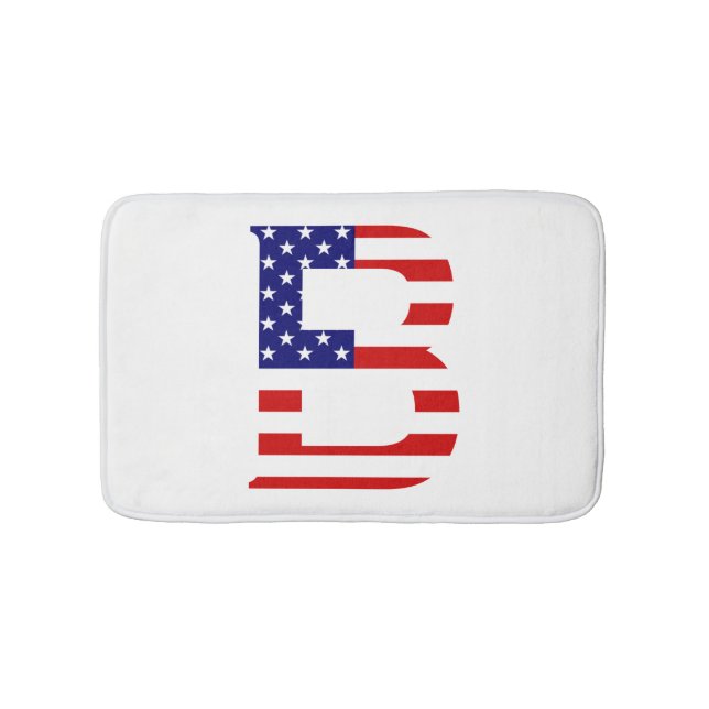 B Monogram überlagert sich auf der Flagge der USA Badematte (Vorderseite)