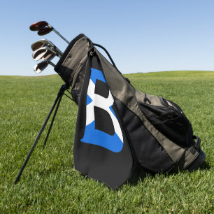 B Monogram überlagert sich auf der schottischen Fl Golfhandtuch