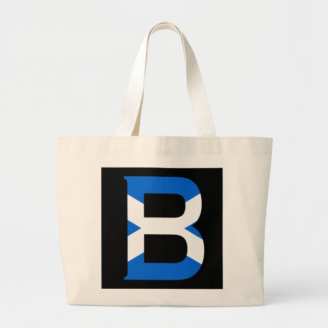 B Monogram überlagert sich auf der Scottish Flag j Jumbo Stoffbeutel (Vorne)