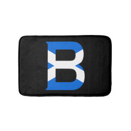B Monogram überlagert sich auf schottischer Flagge Badematte