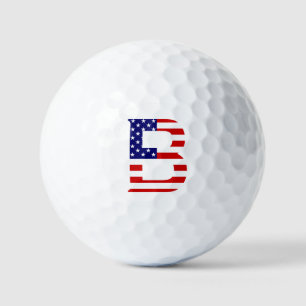 B Monogram überlagert sich auf US Flag va gbcnt Golfball