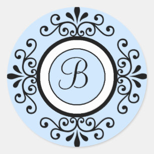 B Monogram Wedding Umschlag Aufkleber Stickers
