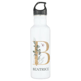 B Monogramm Floral Personalisiert Edelstahlflasche