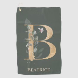 B Monogramm Floral Personalisiert Golfhandtuch