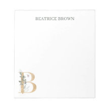 B Monogramm Floral Personalisiert