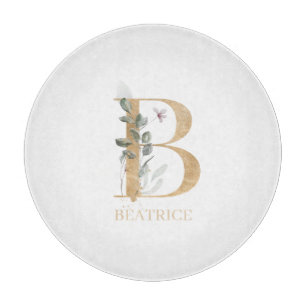B Monogramm Floral Personalisiert Schneidebrett