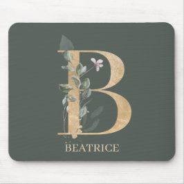 B Monogramm Floral Personalisierte Maus Pad Mousepad