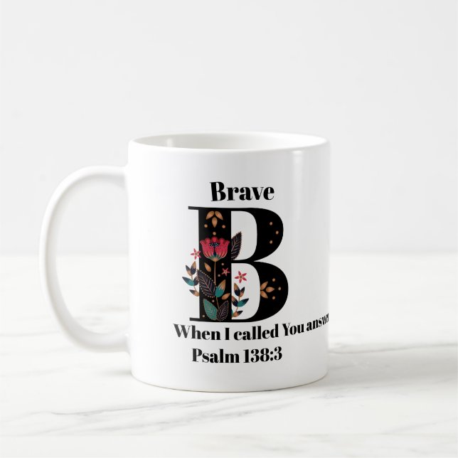 B-Monogramm-kundenspezifisches Zitat/Name Kaffeetasse (Links)
