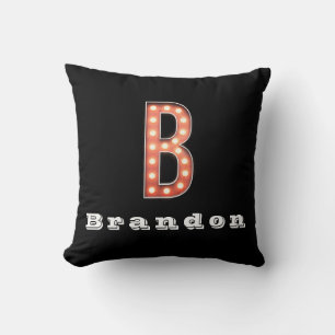 B Monogramm Leuchtbuchstabe Personalized Kissen