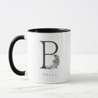 B Monogramm Lila Farbe Tasse