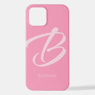 B Monogramm Personalisiert rosa iPhone 12 Hülle