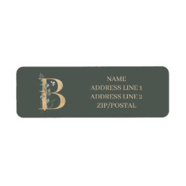 B Monogramm Personalisiertes florales Etikett