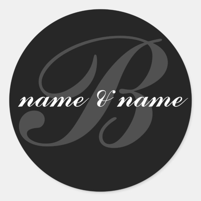 "b"-Monogramm Runder Aufkleber (Vorderseite)