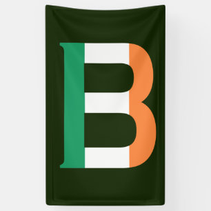 B Monogramm überlagert auf irischer Flagge (v) Banner