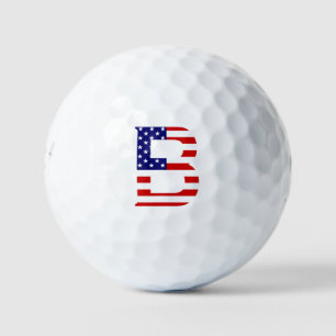 B Monogramm überlagert auf US-Flagge sein6 gbcnt Golfball