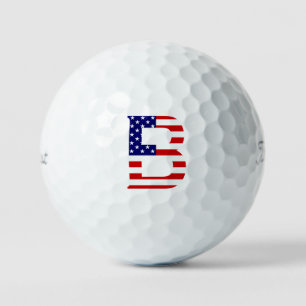 B Monogramm überlagert auf US-Flagge tpv1 gbcnt Golfball