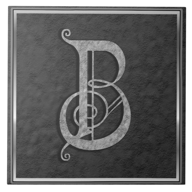 B Monogramme "Pierre grise médiévale" Carreaux en  (Devant)