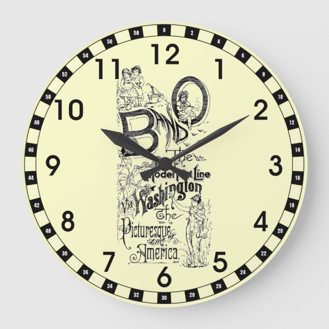 B&O-Bahn - die Modellbahn der Schnellstraße 1869,  Große Wanduhr (Vorderseite)