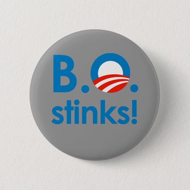 B.O. Stinks / Anti-Obama Button (Vorderseite)