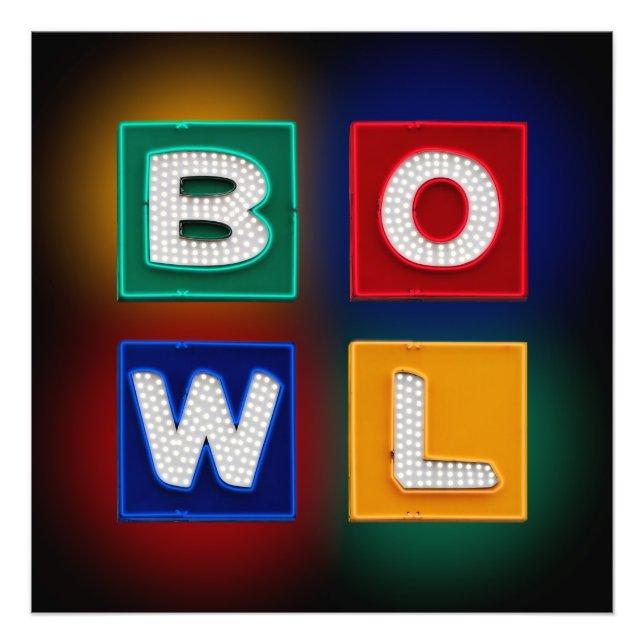 B O W L, Bowling Wall Art Fotodruck (Vorne)